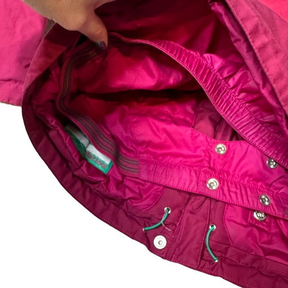 Marmot Girls Coat Snow Ski Hooded Pockets Soft Zip Up Snap Button Pink Large - Picture 11 of 15